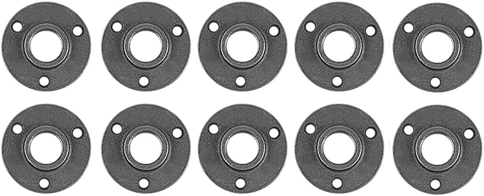10 Pack 3/4 Inches Industrial Malleable Cast Iron Floor Flange