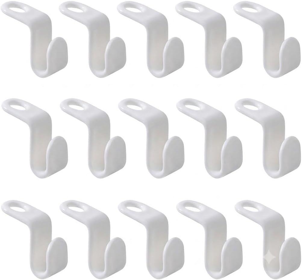 15-Pack Hanger Connector Hooks for Closet Organization, Space Saving Cascading Clothes Hanger Extender Clips, Heavy