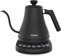 Gooseneck Electric Kettle with Temperature Control, 0.8L, Black | No Plastic Contact with Water, 5 Presets, 60-Min