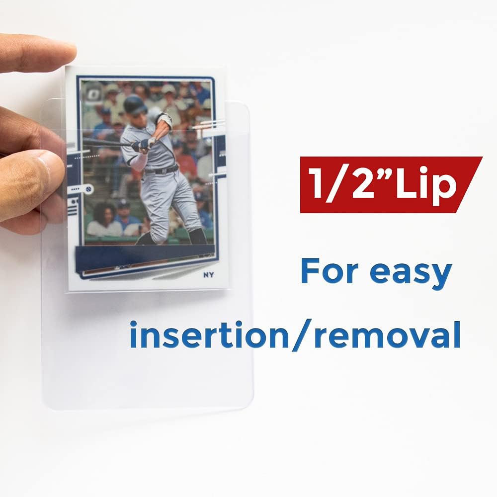 200ct Semi Rigid Card Holders - Card Sleeves for Trading Card with 1/2" Lip Sleeves Fit Standard Grading Cards