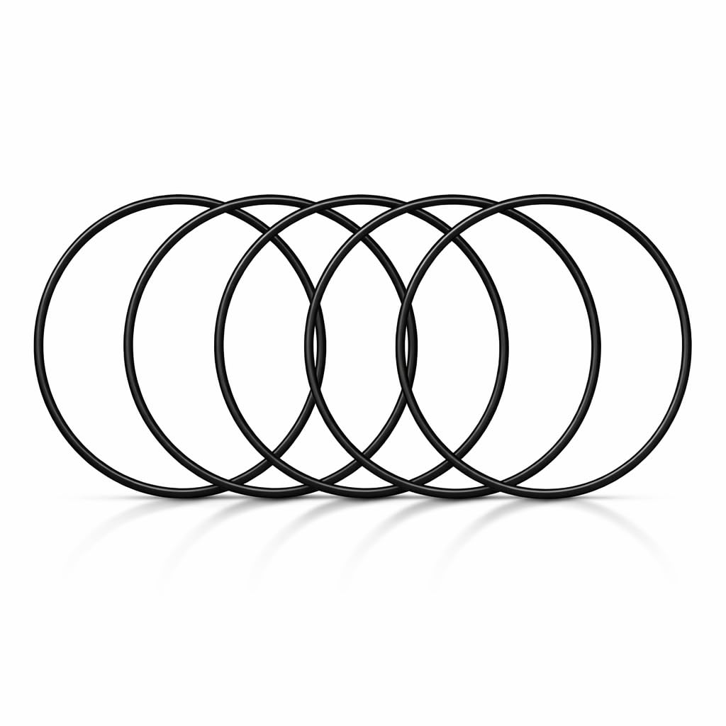 AS-252 Nitrile (Buna-N) O-Rings, 90A Durometer, 5.234" ID x 0.139" CS (5-1/4" ID x 1/8" CS), -40°F to +248°F, for Large housings, Pump Covers & Heavy-Duty Hydraulic Systems, 5 Pack