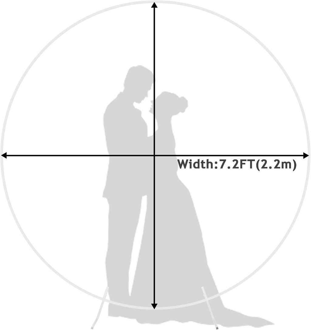 Round Backdrop Stand 7.2FT White Metal Circle Balloon Arch Frame