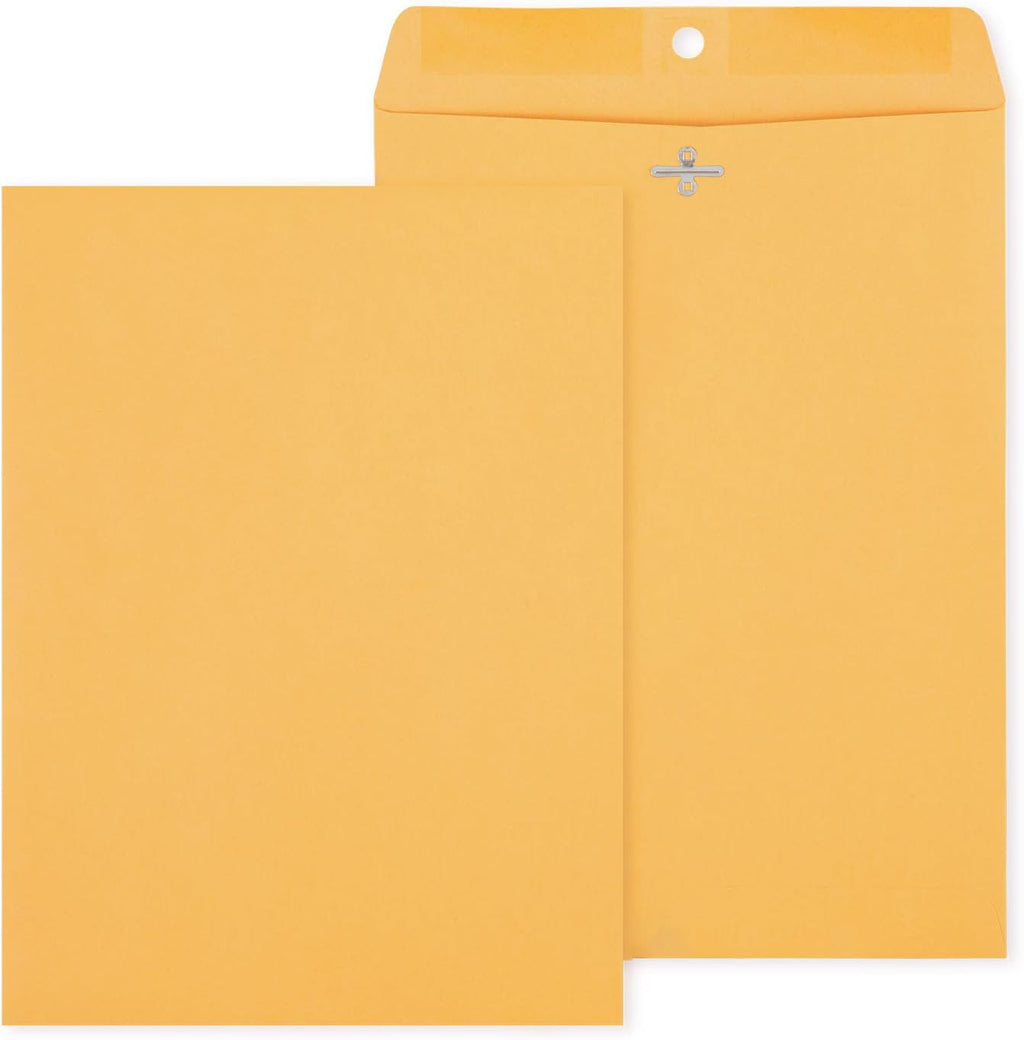 9x12 Kraft Clasp Envelopes, Brown Manila, Heavyweight, 100/Bx