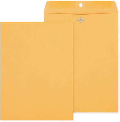 9x12 Kraft Clasp Envelopes, Brown Manila, Heavyweight, 100/Bx