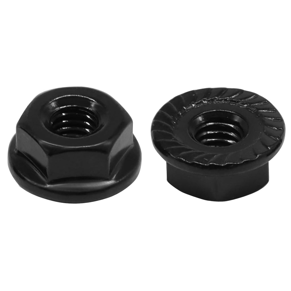 Bonsicoky #10-32 Serrated Flange Nuts, Black, 50 Pack
