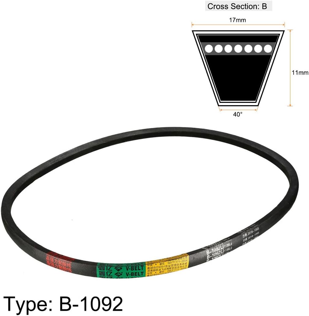 uxcell B-1092/B43 Drive V-Belt, 43"(1092mm) Li, Rubber Transmission Belt