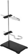 Laboratory Iron Stand Support Base Set with Flask Clamp and Retort Ring, Chemistry Test Tube Holder Lab Stand for
