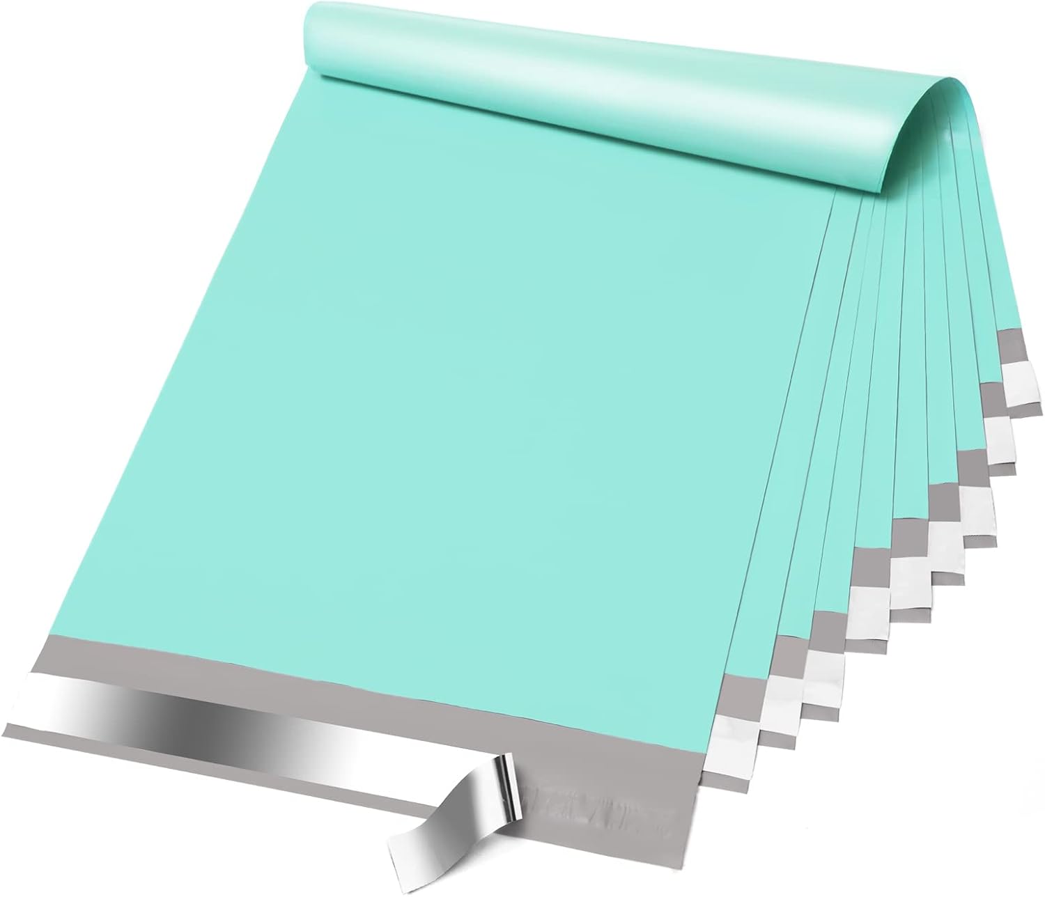 Poly Mailers 10x13" 100 Pack,Shipping Bags For Clothing,Mint Green | Waterproof Self Seal Mailing Envelopes,Strong