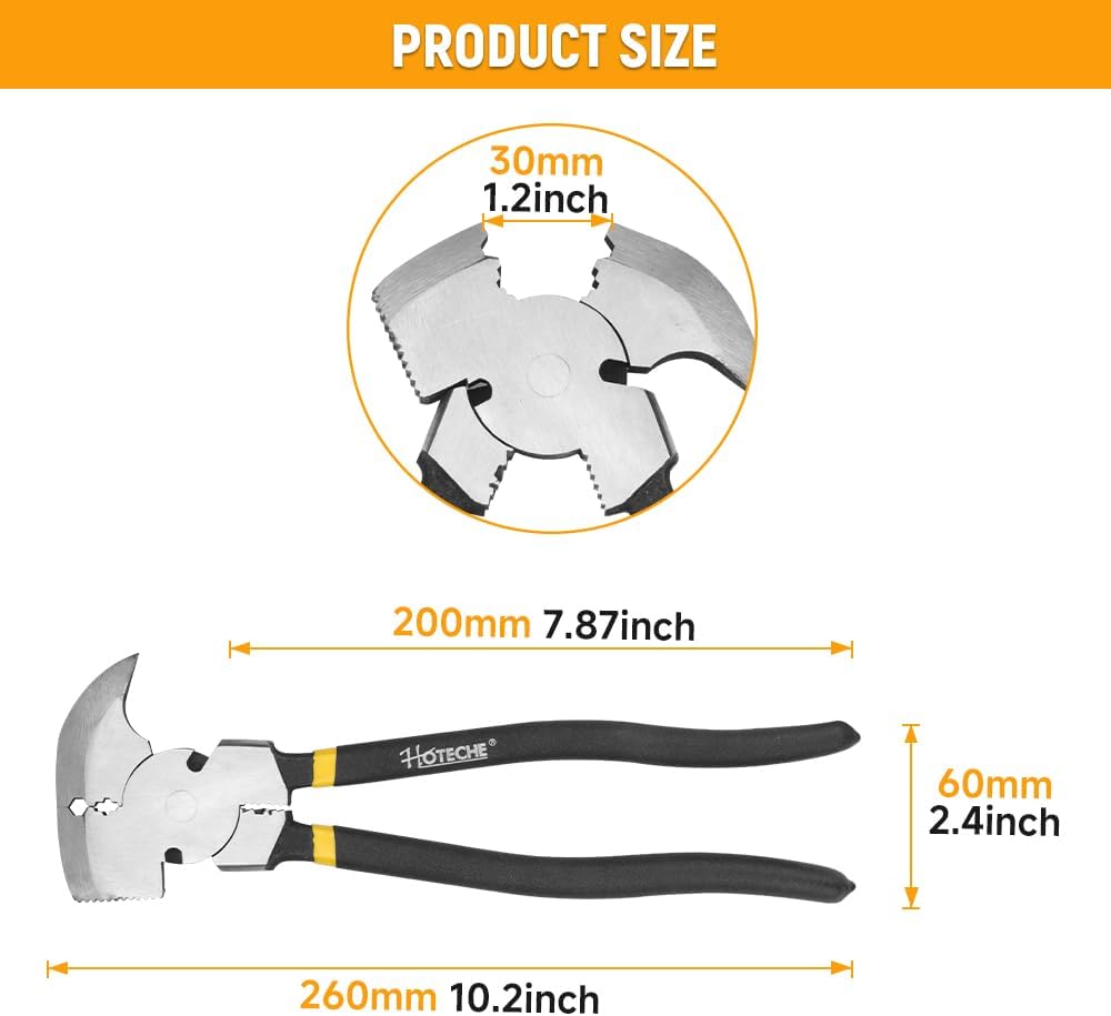 10.5 Inch Fencing Pliers Cr-V Steel Multi-Purpose Fence Tool Heavy Duty Hammerhead Pliers