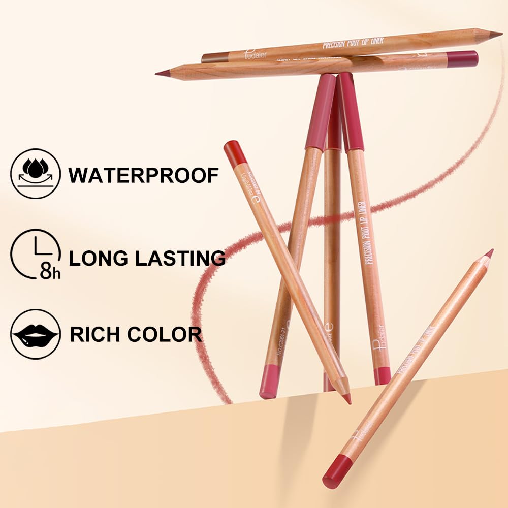 12 Colors Lip Liner Set, Matte Finish Series Lip Liners Pen, Set B
