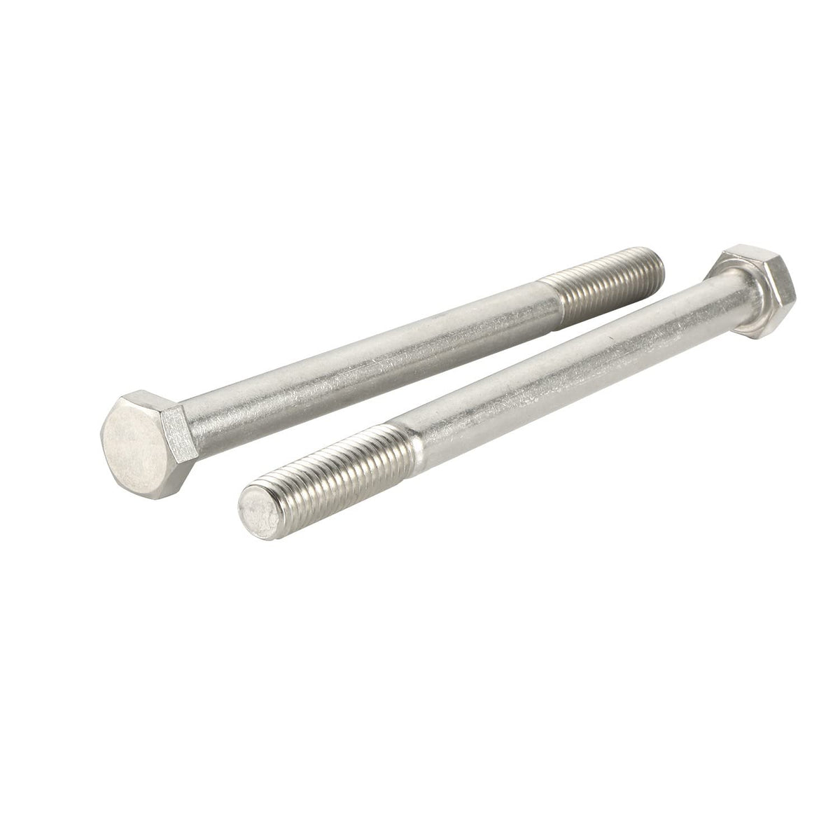 Mellewell 1/2-13 x 7 Hex Head Screw Bolt, Partially Threaded, Stainless Steel 18-8 (304), Plain Finish, Quantity 2