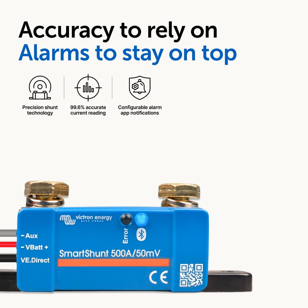 Smart Battery Shunt IP65 - Battery Monitor (Bluetooth) - Victron Smart Shunt with Detailed in-app Insights