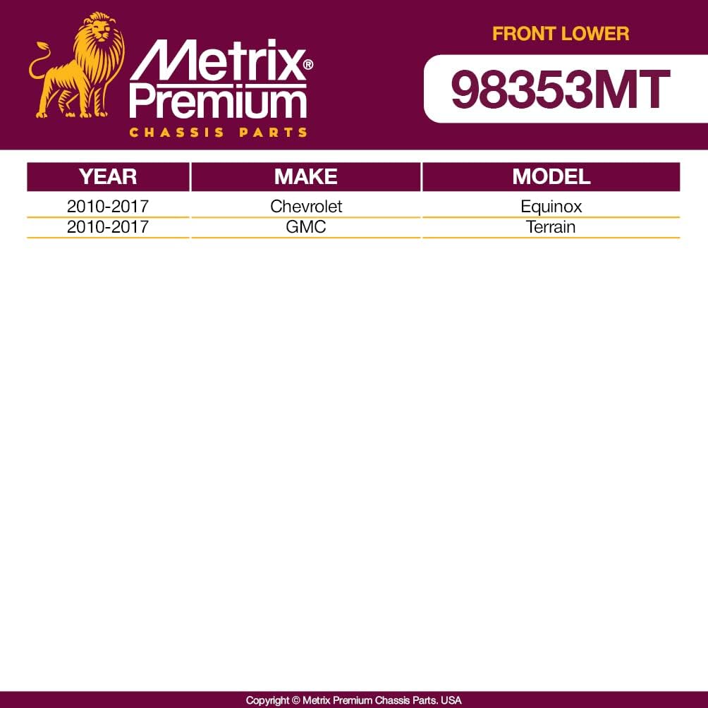 Metrix Premium Chassis Parts Ball Joint Kit Fits Chevy Equinox 2010-2017