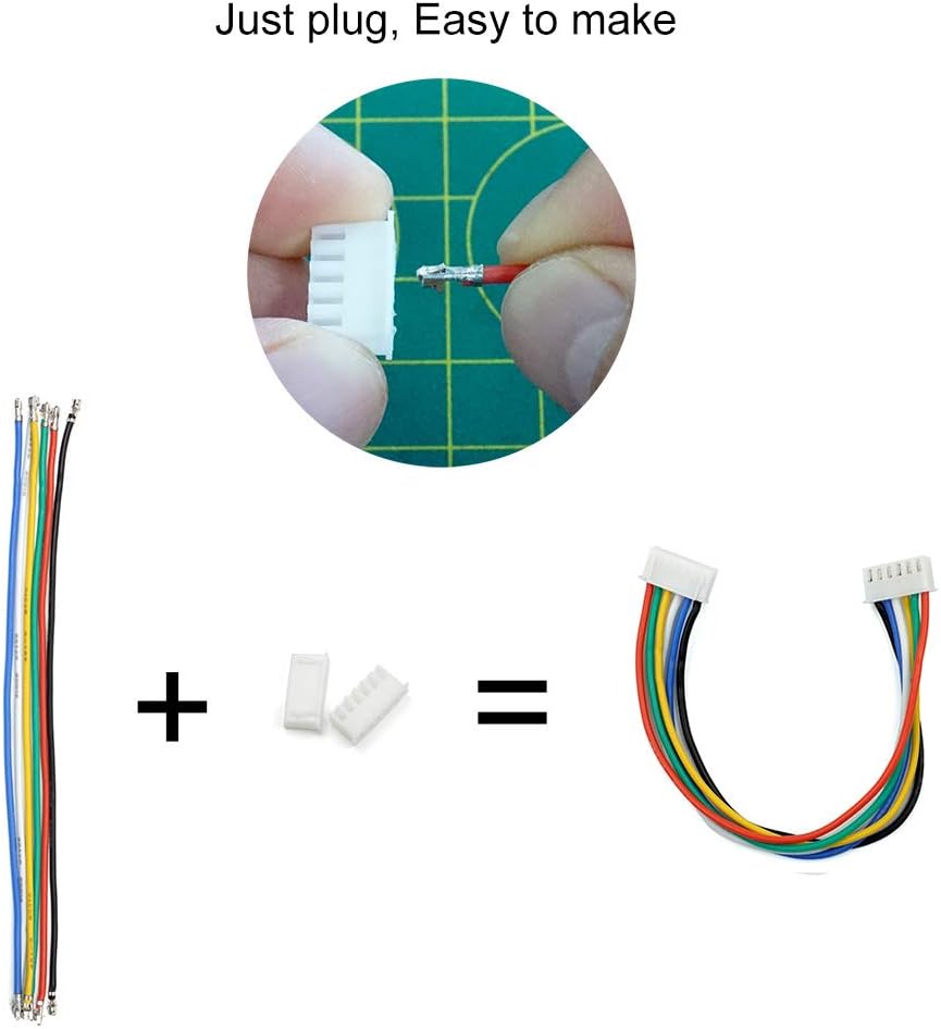 XH 2.54mm Connector Kit with pre-Crimped Cable Wire 2/3/4/5/6/7/8/9/10 Pin Housing JST Adapter Cable Compatible with JST-XH Connector