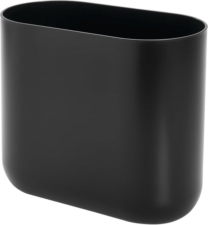 Small Slim Plastic Bathroom Trash Can, Black | Garbage Can for Bedroom, Office, Desk, Dorm