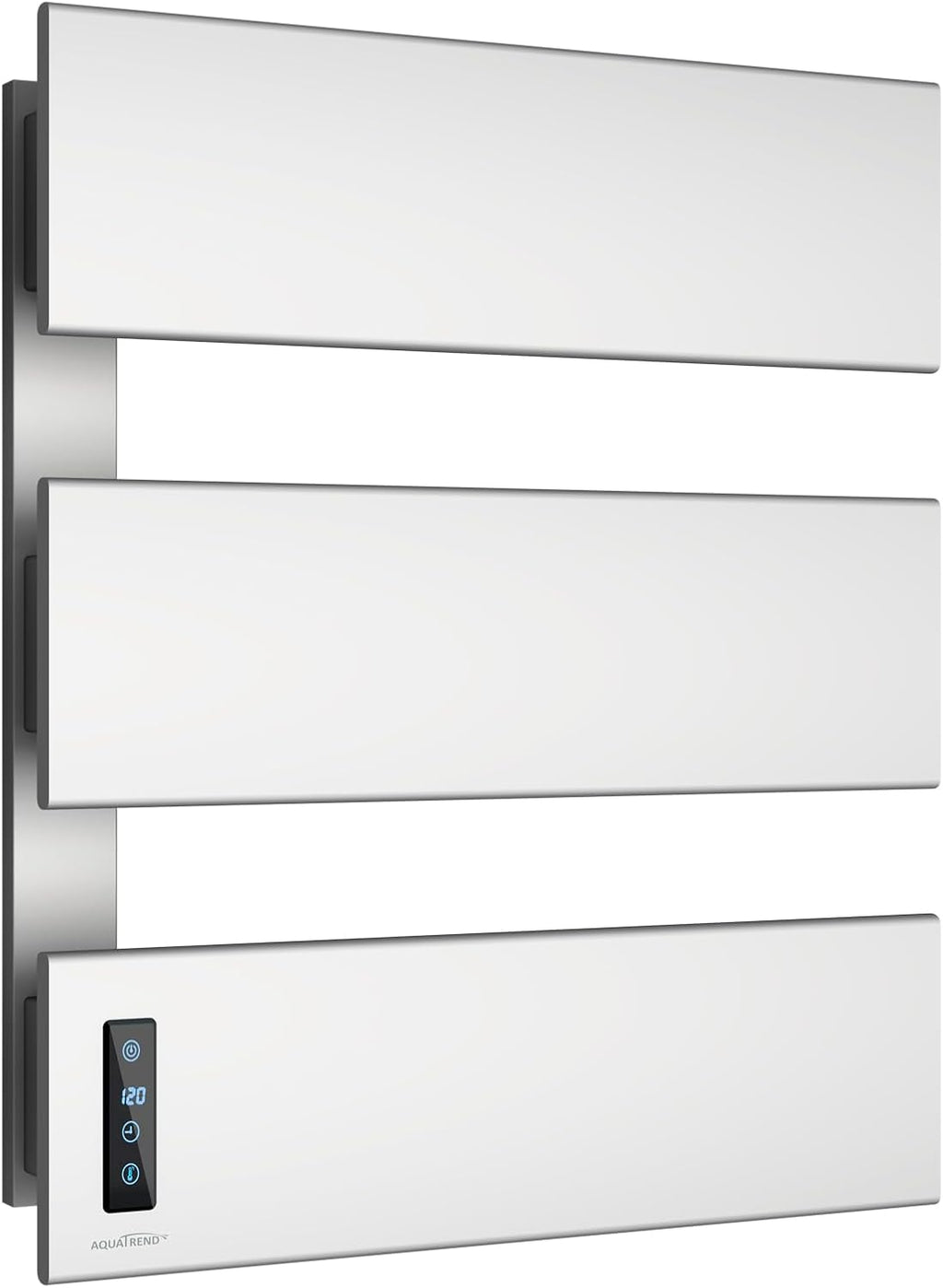 Towel Warmers for Bathroom, Heated Towel Rack Wall Mounted, Brushed Nickel | 21.6" X 17.7" Smart LED Control, Plug-in