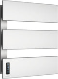 Towel Warmers for Bathroom, Heated Towel Rack Wall Mounted, Brushed Nickel | 21.6" X 17.7" Smart LED Control, Plug-in