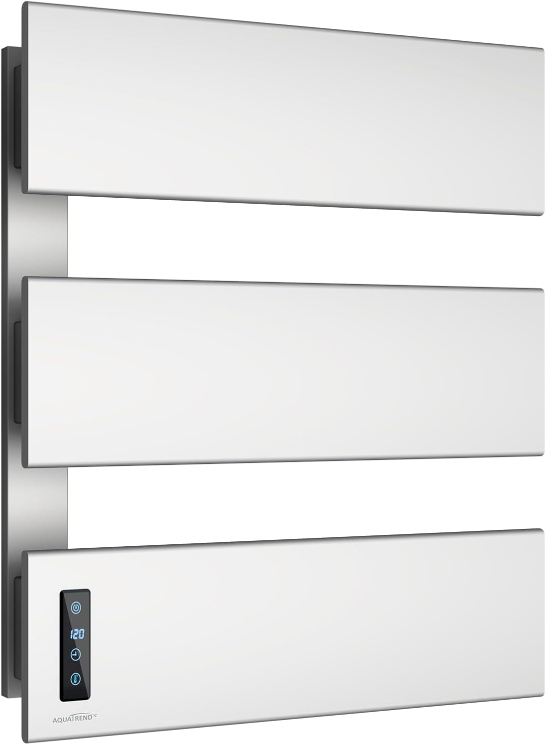 Towel Warmers for Bathroom, Heated Towel Rack Wall Mounted, Brushed Nickel | 21.6" X 17.7" Smart LED Control, Plug-in