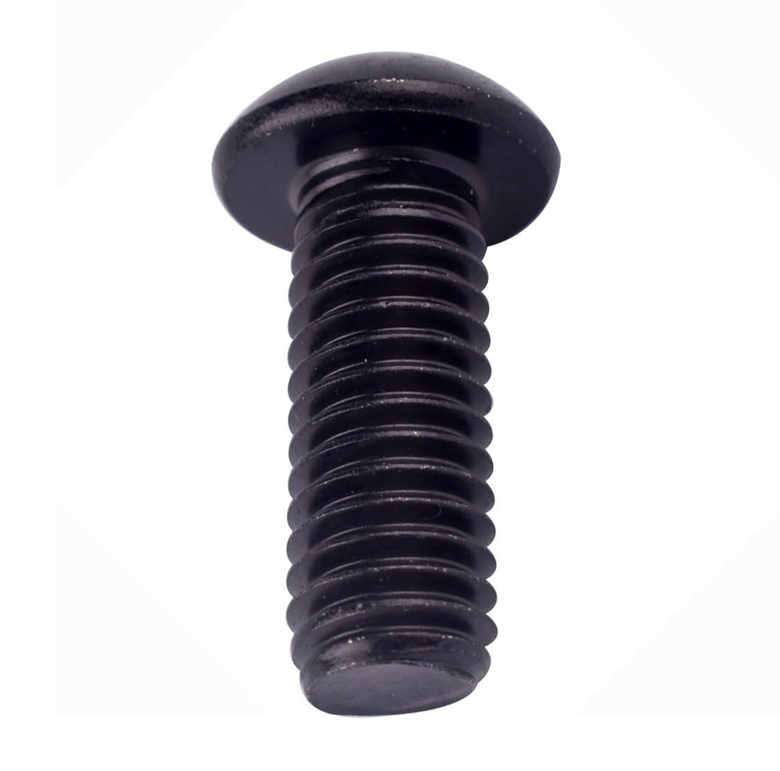 8-32 x 1/2" Button Head Socket Cap Bolts Screws (1/4" to 2" Available), 304 Stainless Steel 18-8, Black Exterior Finish, Allen Hex Drive, Fully Thread, 30Pcs