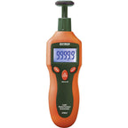 Extech RPM33 Combination Contact/Laser Photo Tachometer - Digital Handheld Meter for RPM, Surface Speed, and Length - 2 to 99,999 RPM, 0.05% Accuracy, Backlit LCD Display, Memory, Case Included