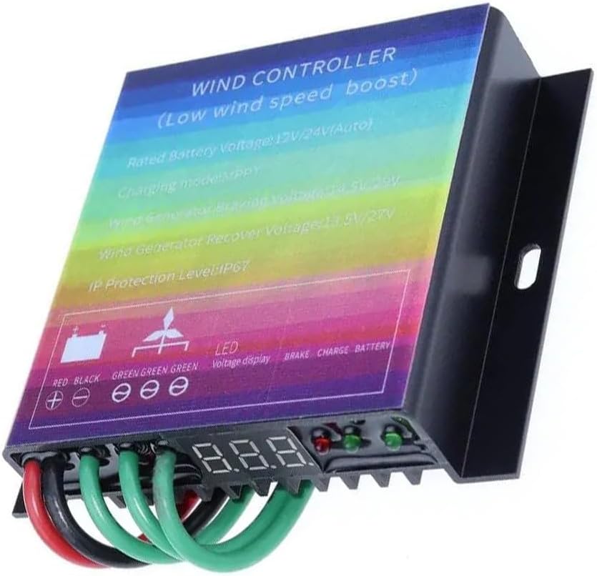 Wind Turbine Controller, 500/800W MPPT Wind Turbine Charge Controller with Overcharge Protection and Display(800w)