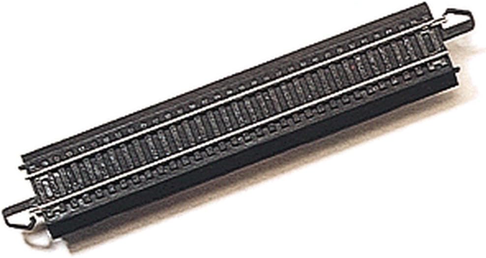 Trains 9" Straight Track 4PK Steel Alloy Rail - Roadbed HO Scale | Snap-Fit E-Z Track, 9” Straight Track (4/card)
