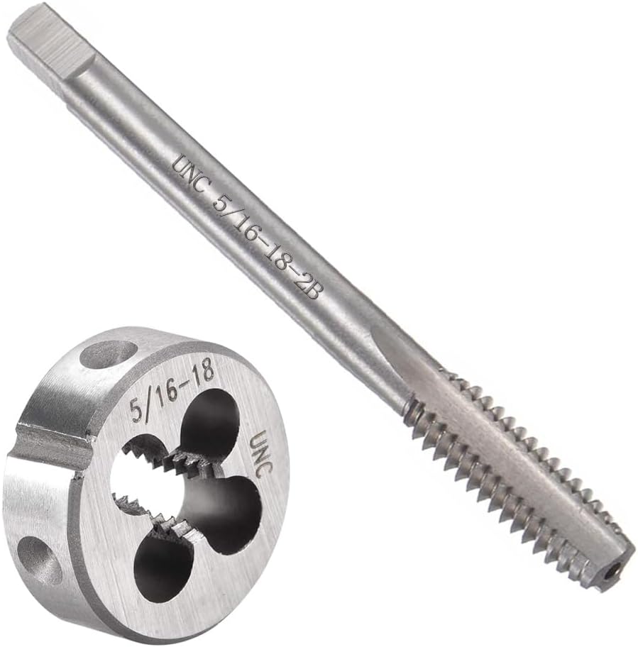 2pcs 5/16"-18 UNC Tap and Die Set, Threading Tap Die Set