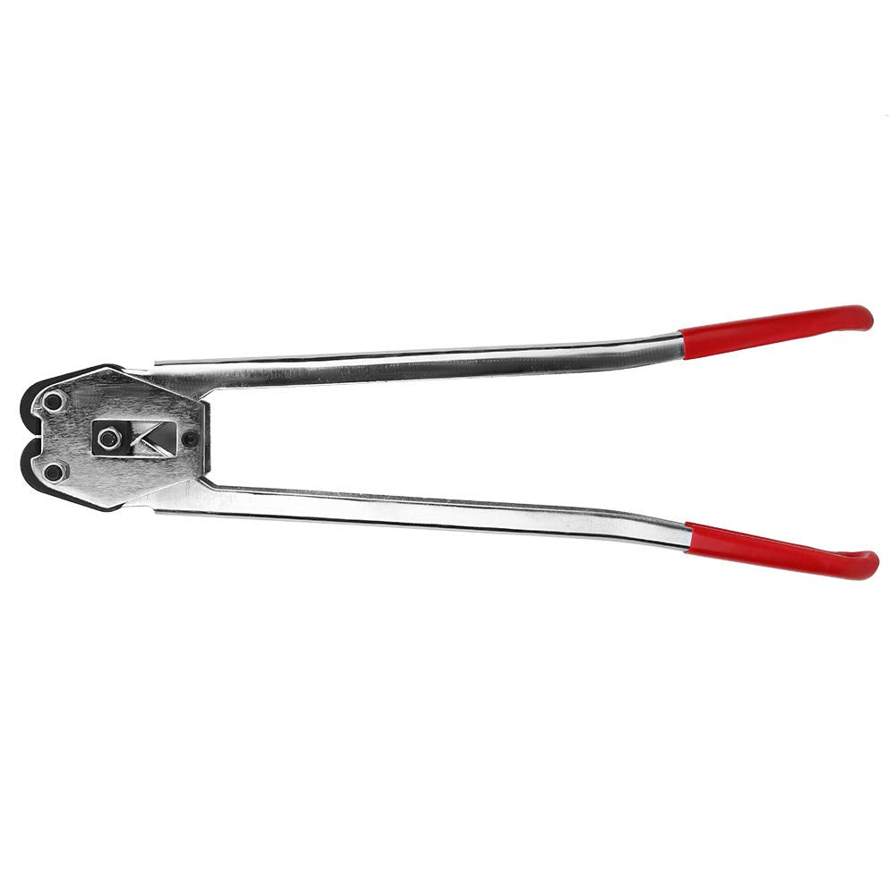 Manual Strapping Crimper Pliers Packer Sealer Tool for PP PET Plastic Strap, Heavy Duty Banding Hand Tool with Heat
