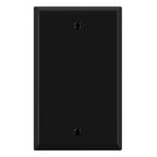ENERLITES Blank Device Metal Wall Plate, Standard Size 1-Gang, Black Matte