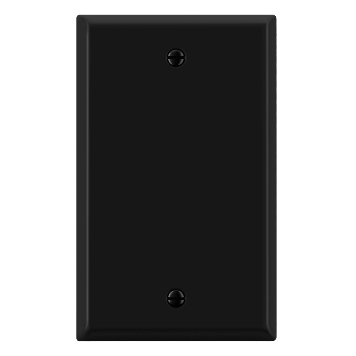 ENERLITES Blank Device Metal Wall Plate, Standard Size 1-Gang, Black Matte