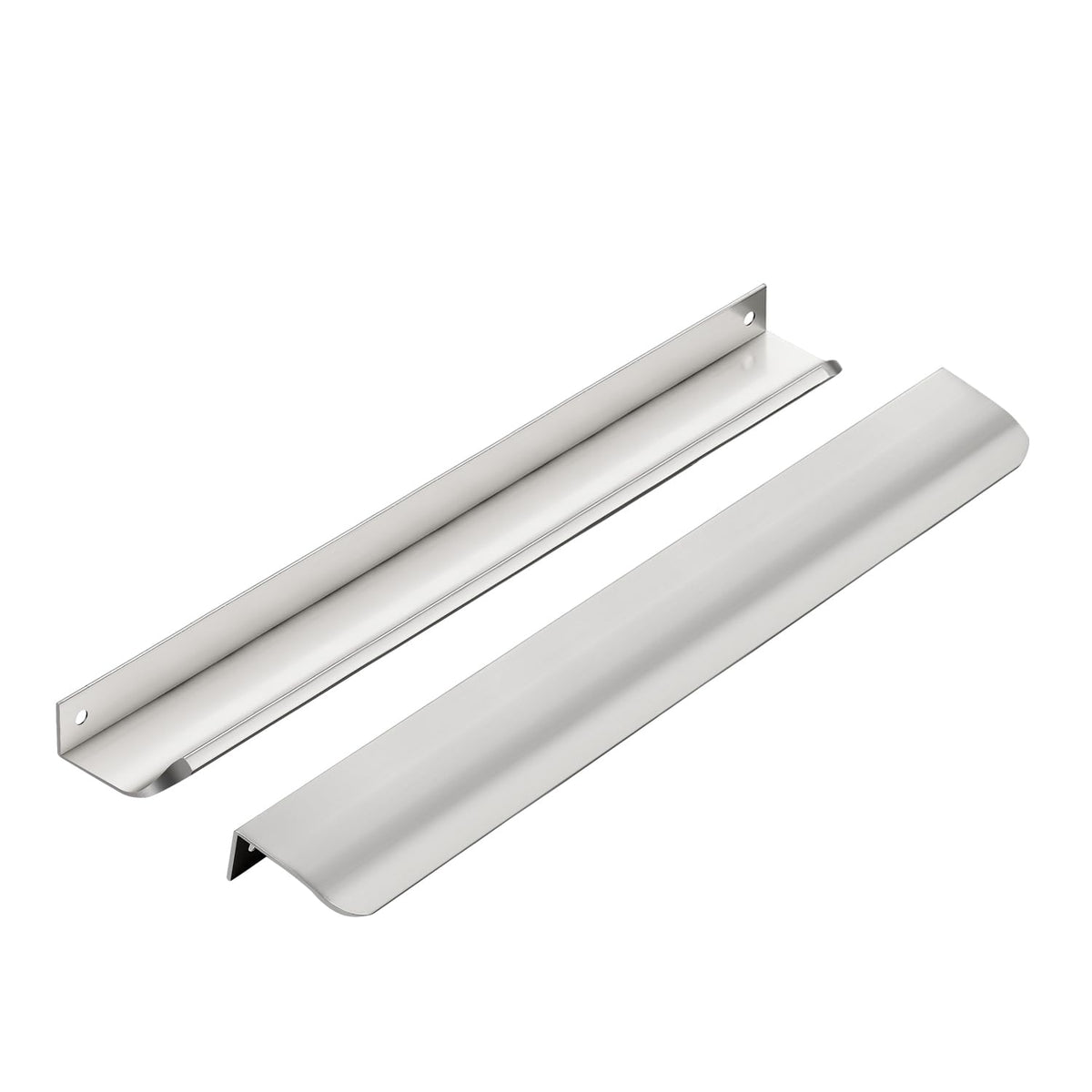 Brushed Nickel Cabinet Handles Finger Edge Pulls 11.8 Inch CC 6 Pack