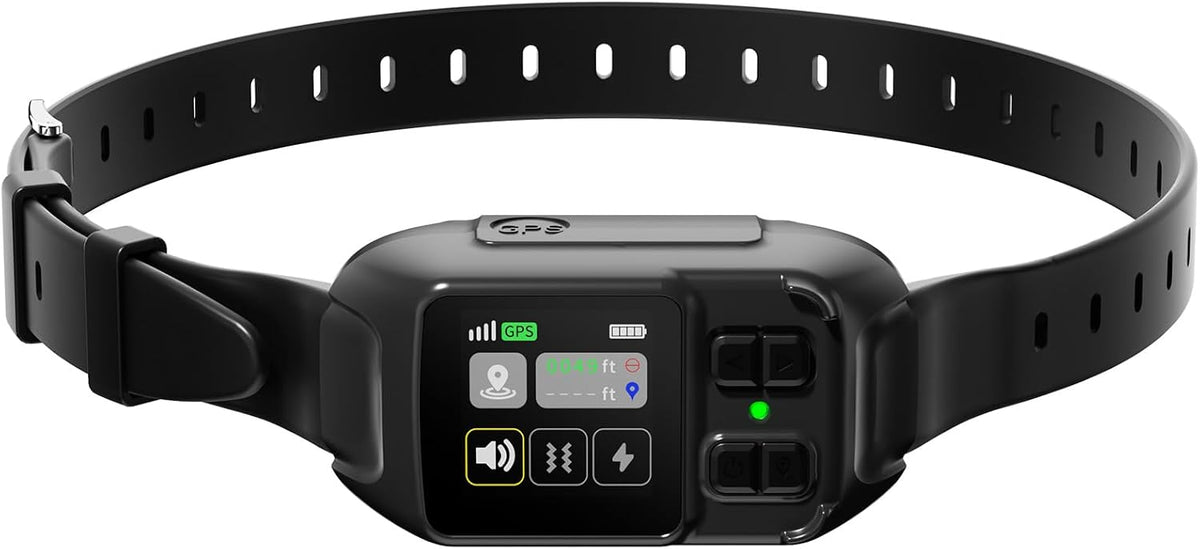 GPS Wireless Dog Fence with Customizable/Circular Boundary, Smart Portable Electric Dog Collar with 3 Correction