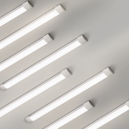 8 Packs 4FT LED Batten Light, Ultra-Thin Slim Ceiling Surface Mounted Light, 40W, 4000K, IP20, LED Ceiling Lamp for