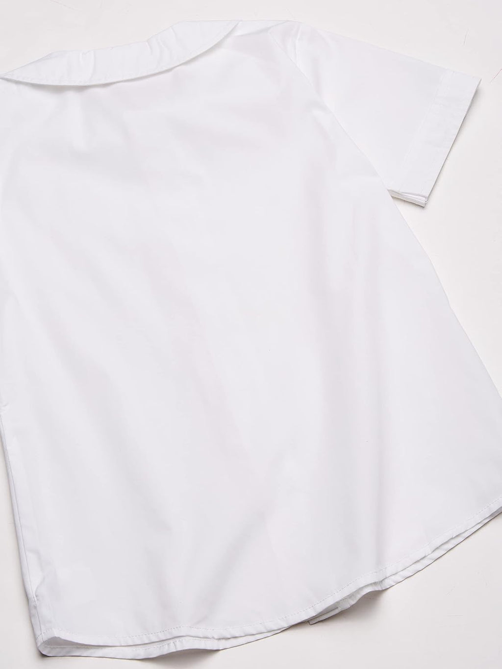 Classroom Uniforms Girls Short Sleeve Peter Pan Collar Blouse, White Button Front School Uniform Shirt
