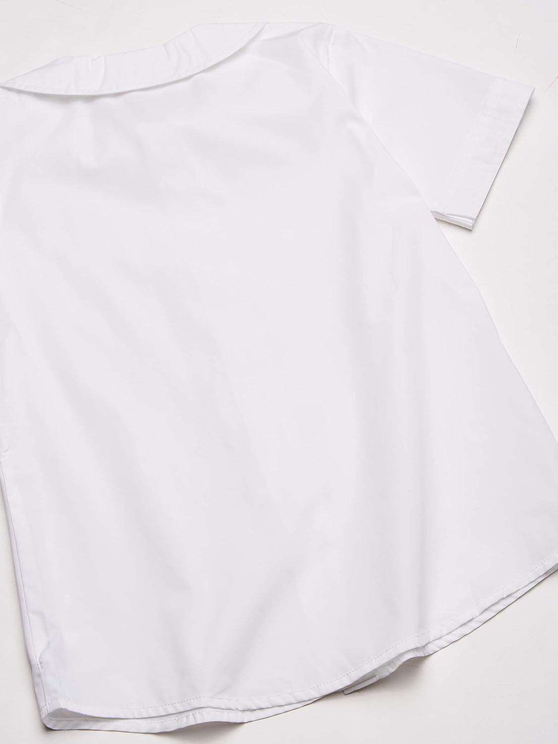 Classroom Uniforms Girls Short Sleeve Peter Pan Collar Blouse, White Button Front School Uniform Shirt