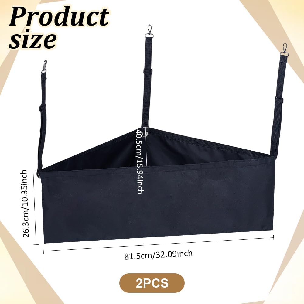 2Pack 32x15.9x10.3inch Horse Corner Hay Feeder Bag, Durable Oxford Cloth Large Capacity Hay Bag for Horse Trailer