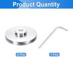 uxcell 2Pcs Single Groove Pulley, 10mm Fixed Bore 80mm Outer Diameter Aluminum Alloy Mechanical Belt Pulley with Hex Wrench for 6mm PU Round Belt