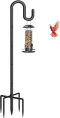 Shepherds Hook for Bird Feeder, 92" Heavy Duty Double Bird Feeder Pole with 5-Prong Base, Thickened Metal Shepherd