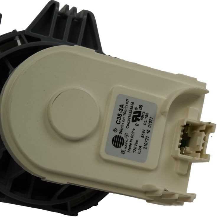 Whirlpool W11133712 Genuine OEM Dishwasher Circulation Pump Replacement Part - Replaces W10315894, W10529161, W10440714, WPW10529161, W10916076, W10885539, W10816489, and WPW10510666