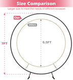 Large Wedding Arch for Ceremony 7Ft, Circle Arch for Party, Black