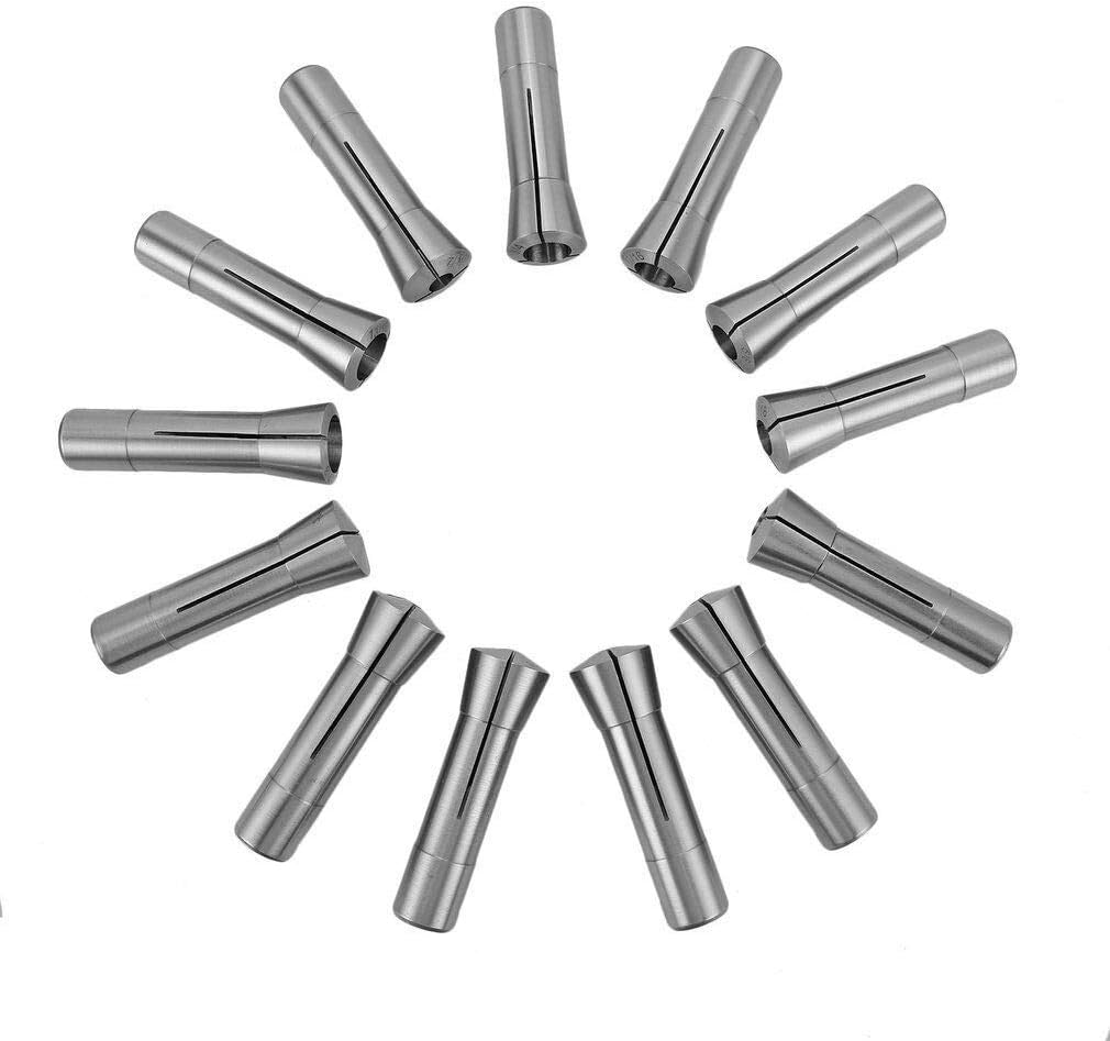 13Pc R8 Precision Round Collet Set 1/8-7/8 x 1/16Ths