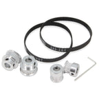 Zeelo 2PCS Set GT2 Synchronous Wheel 20&60 Teeth 10mm Bore Aluminum Timing Pulley with 2PCS Length 200mm Width 6mm Belt (20-60T-10B-6)