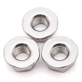 (20 PCS) M8-1.25 Hexagon Flange Nuts with Non-Serrated Flange Washer Head, 304 Stainless Steel, Hex Drive, Full Thread
