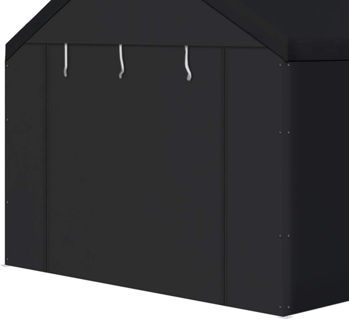 Canopy Car Tent Sidewalls for Carport, Garage & Shed, Domain, 10 x 20 Ft, Black (Roof and Canopy Not Included)