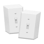 ENERLITES 10 Pack Toggle Light Switch with Wall Plate, Single Pole, White