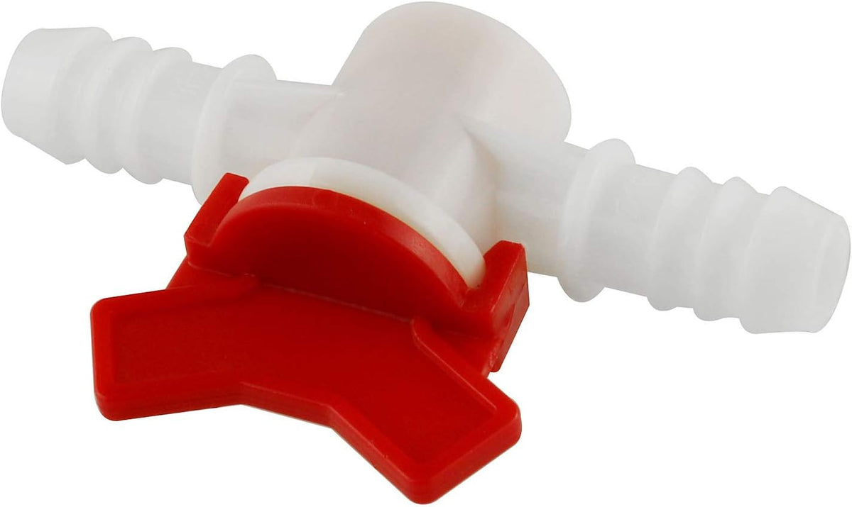 DGZZI Barbed Ball Valve 2PCS 1/2-Inch ID In-Line Ball Valve Shut-Off Switch with Hose Barb for Drip Irrigation and Aquariums White