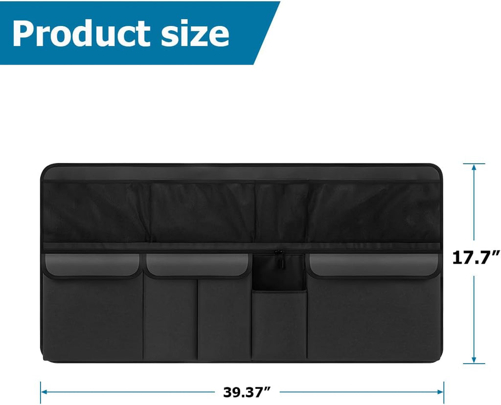 Car Trunk Organizer, Large Capacity Vehicle Backseat Hanging Storage Bag with 9 Pocekt, Space Saving Auto Seat Back