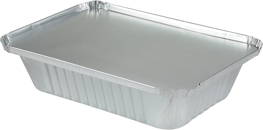 25Pack Disposable Aluminum Foil Pans with Lids 8.5x6.3-2.25LB