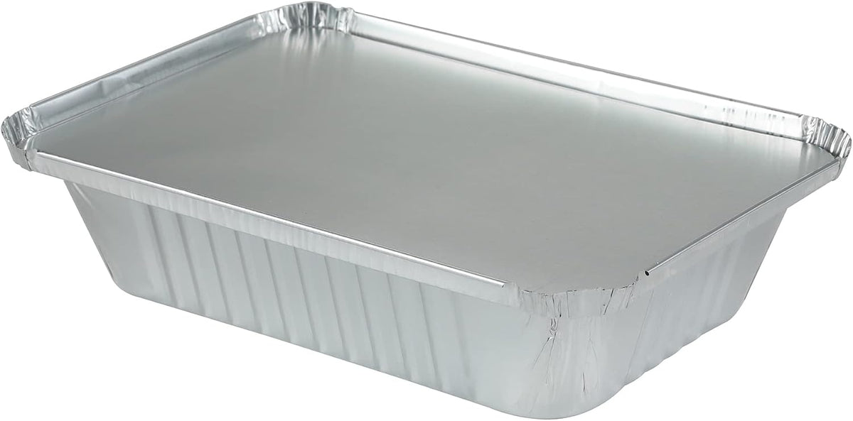 25Pack Disposable Aluminum Foil Pans with Lids 8.5x6.3-2.25LB