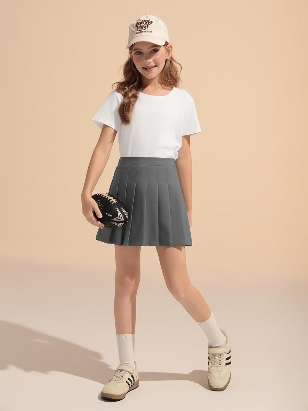 Girls Pleated Skirt Kids School Uniform Elastic High Waist Tennis Skirts with Shorts 5-14 Years